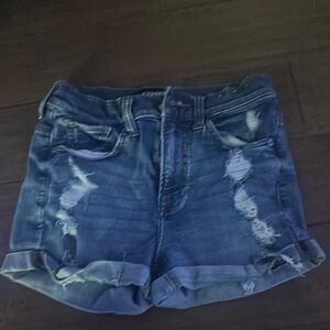 Express Blue Jean Shorts Distressed Cut-Off Style